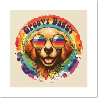 Groovy Daddy Dog with Rainbow Posters and Art